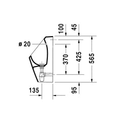 Duravit D-Code Urinal - Dimensions 2