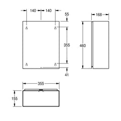 Franke Rodan Stainless Steel Waste Bin - Dimensions