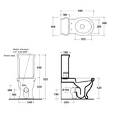 Galassia Ethos Back to Wall Toilet Suite - Dimensions