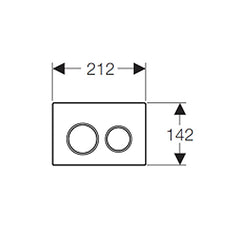 Geberit Kappa 21 Dual Flush Plate - Dimensions