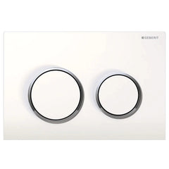 Geberit Kappa 21 Dual Flush Plate - White with Chrome Trim