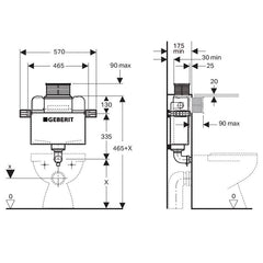 Geberit Kappa Undercounter Concealed Cistern