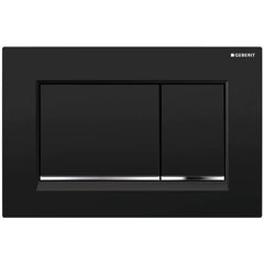 Geberit Sigma 30 Dual Flush Button Plate - Black with Chrome Trim