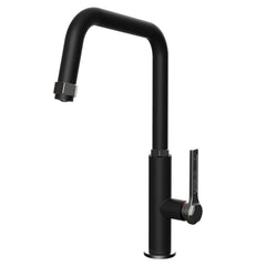Gessi Officine Kitchen Mixer Tap - Black with Nickel Handle