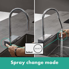 Hansgrohe Aquno M81 Sink Mixer 170 + Pull-out Spout - Chrome - Lifestyle