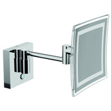 Inda 3x Square Magnifying Mirror with LED Light - Chrome