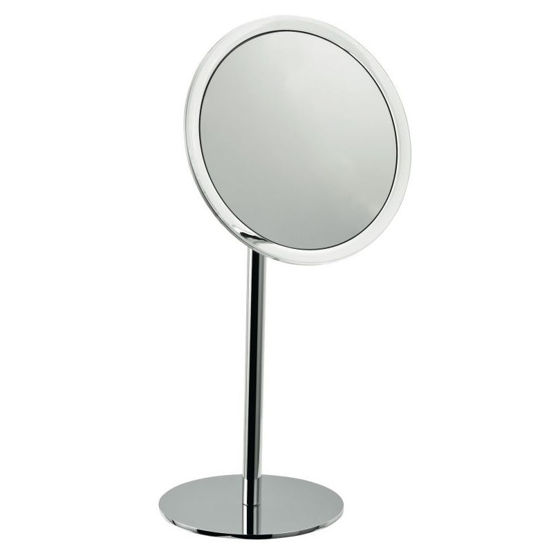Inda Hotellerie Round Bench Mounted Magnifying Mirror - Chrome