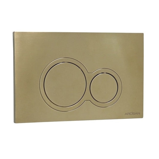 Arcisan Kibo Toilet Flush Button Plate - Brushed Brass