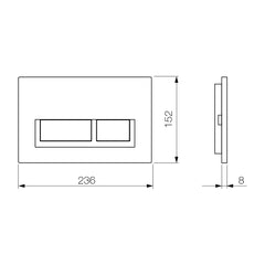 Arcisan Xoni Toilet Flush Button Plate -  Dimensions