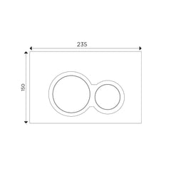 Arcisan Kibo Toilet Flush Button Plate - Dimensions