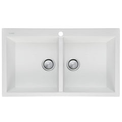 Oliveri Santorini White Double Bowl Topmount Sink