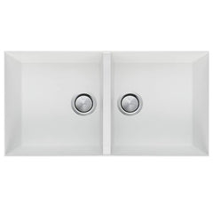 Oliveri Santorini White Double Bowl Undermount Sink