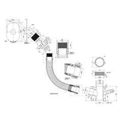 Reginox Side Wall By-Pass Kit - Dimensions
