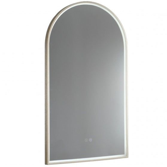 Remer Arch LED Smart Mirror with Demister - Brushed Brass Frame