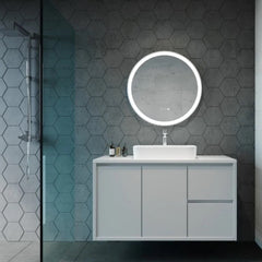 Remer Eclipse Round Dimmable LED Bathroom Mirror - White