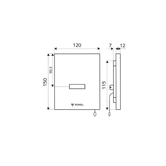 Schell Edition E WC Sensor Plate - Dimensions