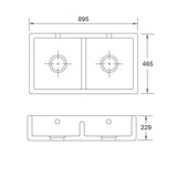 Shaws Shaker Double 900 Butler Sink - Dimensions