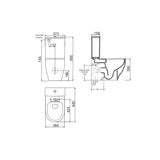 Studio Bagno Lust Rimless Back to Wall Toilet Suite - Dimensions