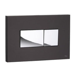 Studio Bagno Oli Karisma Flush Button Plate - Black - Polished Chrome