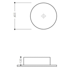 Studio Bagno Shard X Circle Above Counter Basin - Dimensions