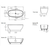 Victoria & Albert Barcelona Freestanding Bath - Dimensions