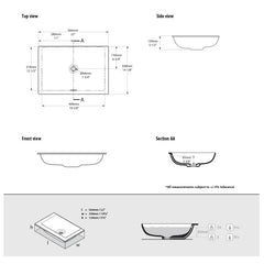 Victoria & Albert Kaldera 56 Undermount Basin - Dimensions