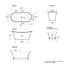  Victoria & Albert Toulouse 1800 Freestanding Bath