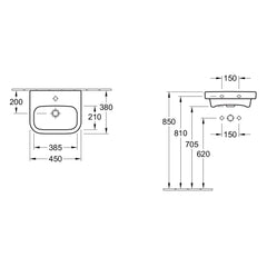 Villeroy & Boch Architectura 450 Wall Hung Basin