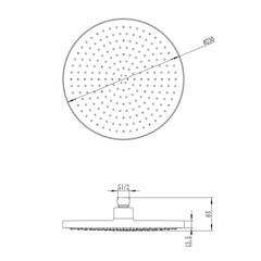 Villeroy & Boch Architectura Style 230 Overhead Shower - Dimensions