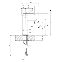 Villeroy & Boch Dawn Basin Mixer - Dimensions