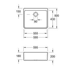 Villeroy & Boch Farmhouse 60X Sink - Dimensions