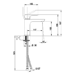 Villeroy & Boch O.Novo Basin Mixer - Dimensions