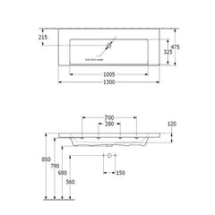 Villeroy & Boch Subway 3.0 1300 Wall Hung Basin