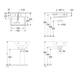 Villeroy & Boch Subway 3.0 550 Wall Hung Basin