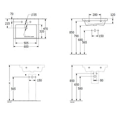 Villeroy & Boch Subway 3.0 600 Wall Hung Basin