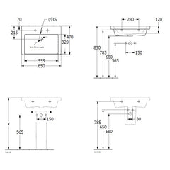 Villeroy & Boch Subway 3.0 650 Wall Hung Basin