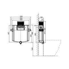 Villeroy & Boch ViConnect Low Level Cistern - Dimensions