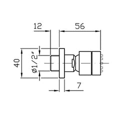 Zucchetti Aguablu Lateral Body Shower Jet - Square Backing Plate - Dimensions