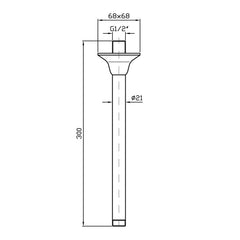 Zucchetti Bellagio Ceiling Mounted Shower Arm - 300mm
