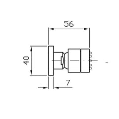 Zucchetti Lateral Body Shower Jet - Softsquare Backing Plate - Dimensions