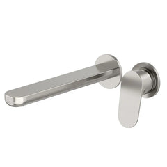 Zucchetti Nikko Wall Mounted Basin Mixer Set - 255mm Spout - Brushed Nickel
